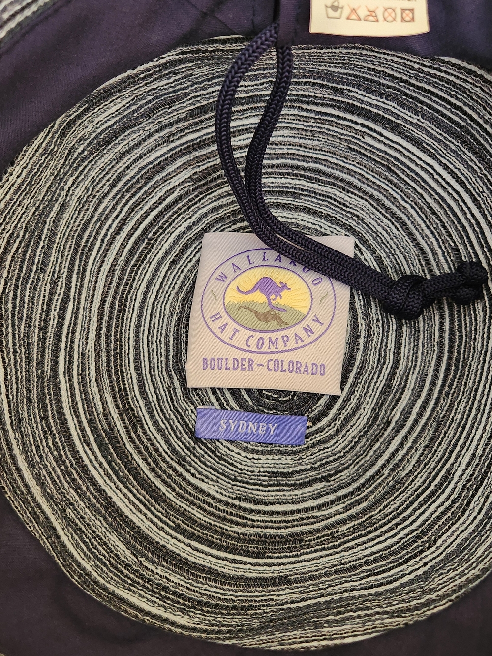 Wallaroo Sydney Hat 30+ UPF Blue Striped Lightweight Adjustable One Size - Picture 5 of 5
